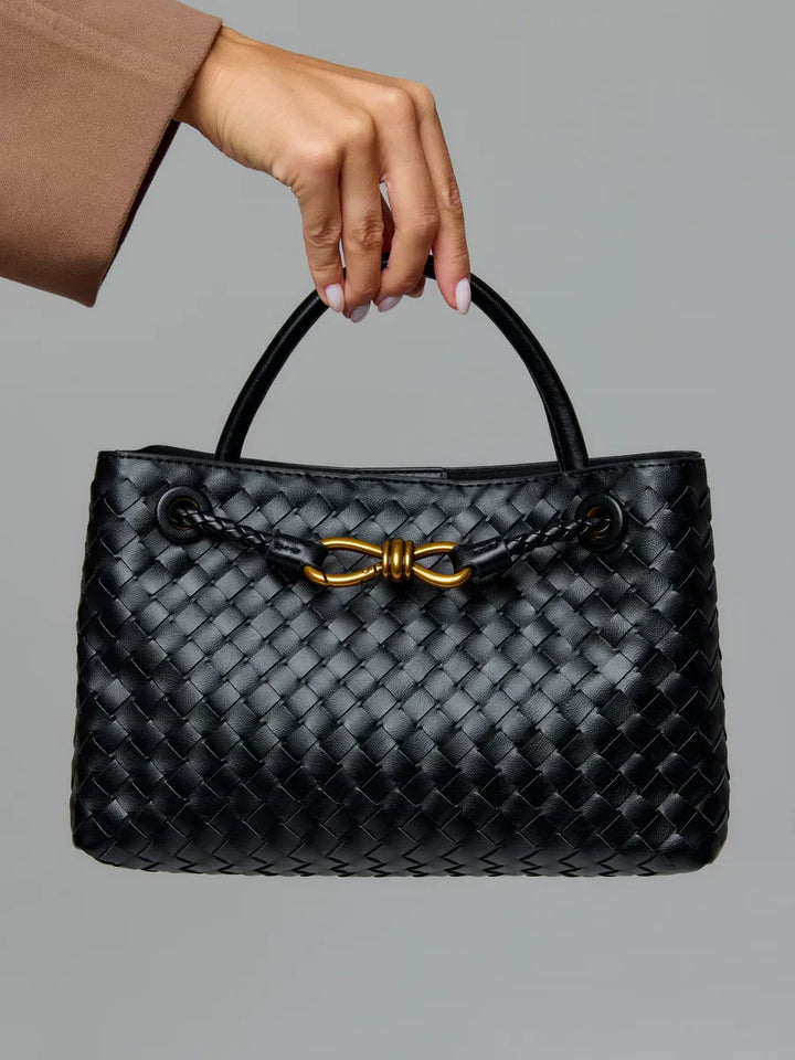 Sac Tressé Anneaux Noir — Atelier Cinéa