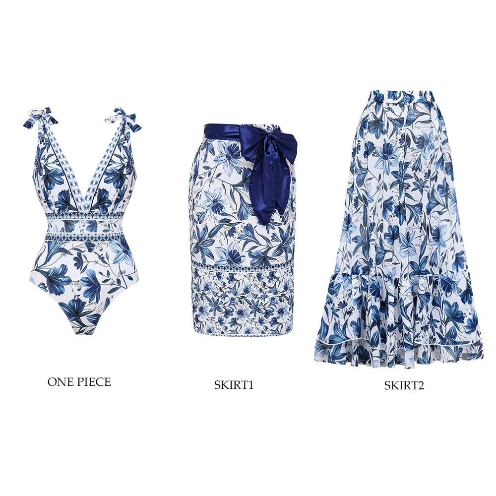 Set Floral bleu