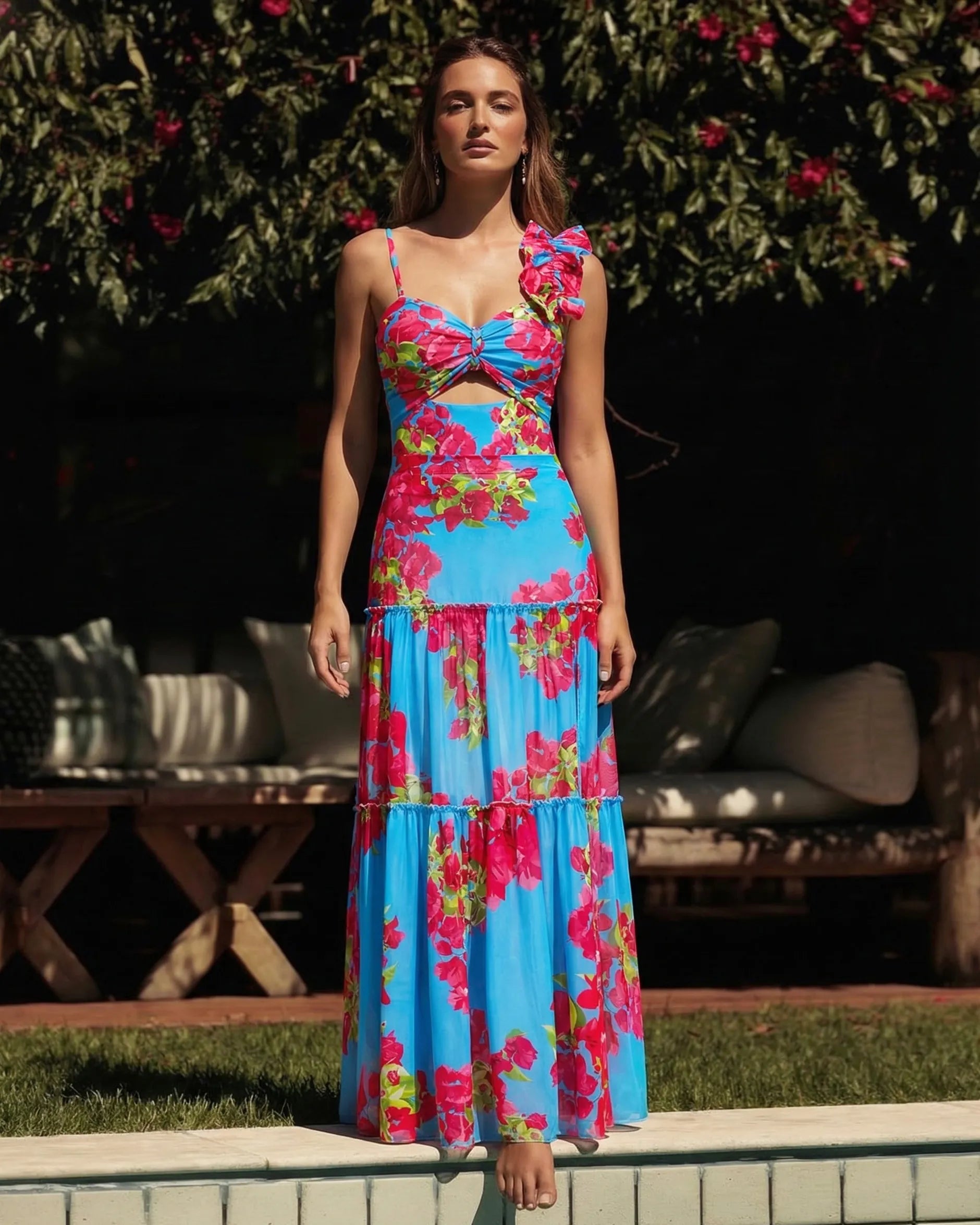 Set Floral Turquoise & Fuchsia