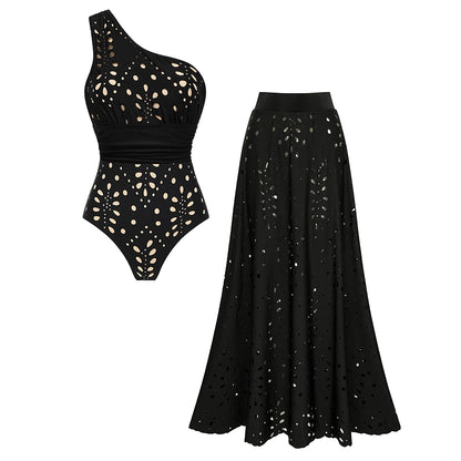 Set broderie Anglaise - noir