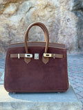 Sac Boston daim bordeaux